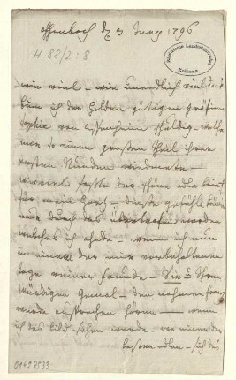 Eigenhändiger Brief mit Unterschrift