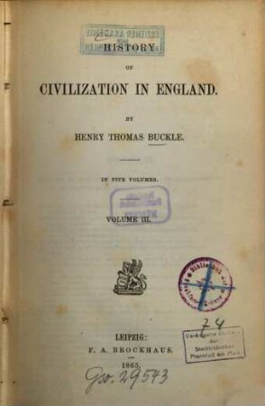 History of civilization in England : In 5 vol.. 3
