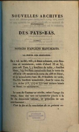 Nouvelles archives historiques des Pays-Bas. 5. 1830