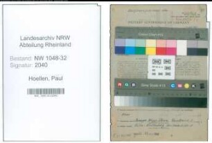 Entnazifizierung Paul Hoellen , geb. 09.09.1905 (Beamter)