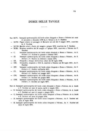 INDICE DELLE TAVOLE