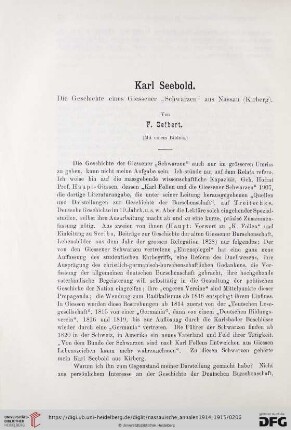 Karl Seebold : Die Geschichte eines Giessener "Schwarzen" aus Nassau (Kirberg)