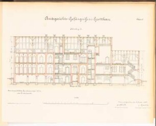 Amtsgerichtsgefängnis, Grottkau: Längsschnitt 1:100