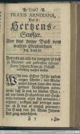 Uber das dritte Buch vom wahren Christenthum Joh. Arnd sel.