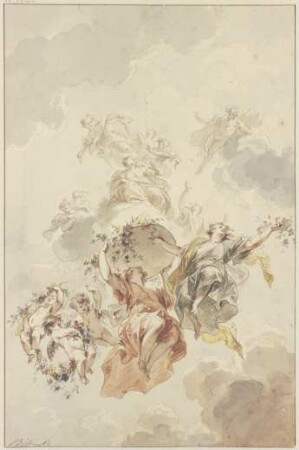 Deckenentwurf: Flora und Zephyr