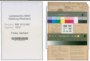 Entnazifizierung Gerhard Fricke , geb. 18.02.1904 ()