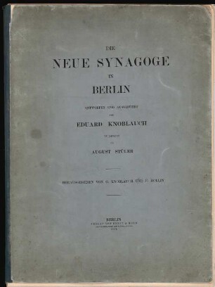 Neue Synagoge, Berlin: Titelblatt