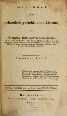 Lehrbuch der polizeilich-gerichtlichen Chemie, 2
