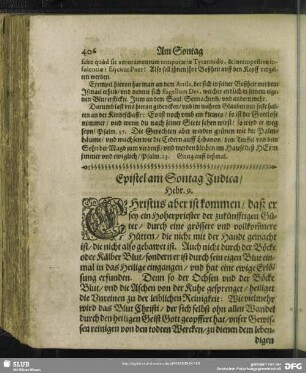 Epistel am Sontag Judica, Hebr. 9.