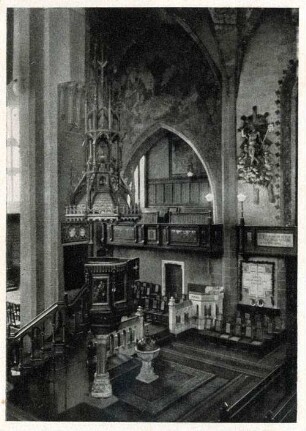 Matthäikirche Leipzig : Blick nach Kanzel, Ratsloge und Ehrenmal