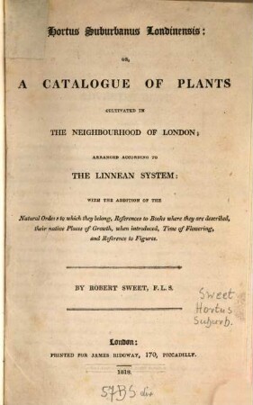 Hortus suburbanus Londinensis