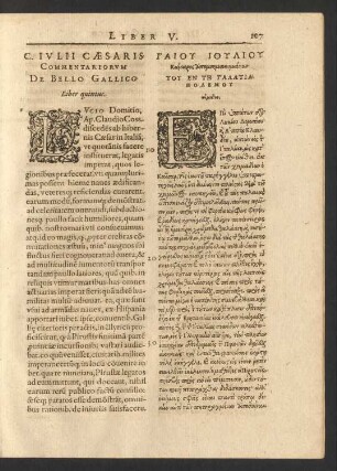 C. Iulii Caesaris Commentariorum De Bello Gallico Liber quintus.
