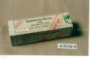 Verpackung des Diphtherie-Serums XDD (Aphylakto) vom Pferd