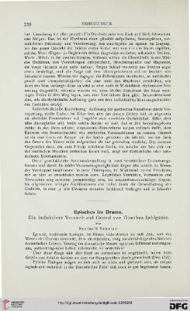 Episches im Drama: ein induktiver Versuch auf Grund von Goethes Iphigenie