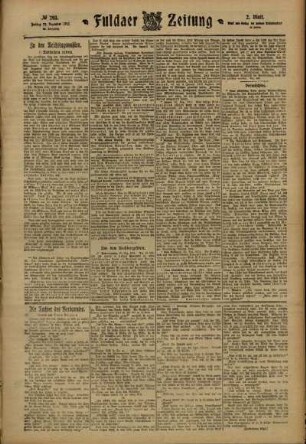 Zweite Ausgabe vom Freitag, den 22. Dezember 1911.