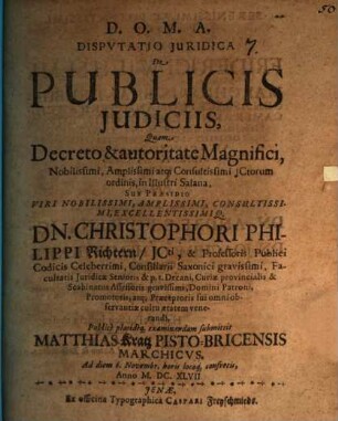 Disp. iur. de publicis iudiciis