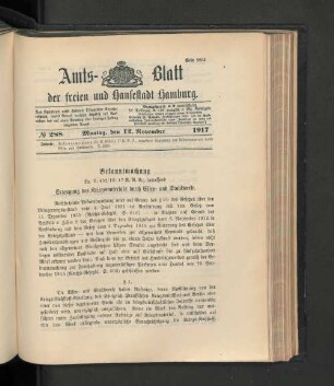 No. 288, 12. November 1917
