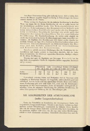 XII. Krankheiten der Atmungsorgane (außer Lungentuberkulose)