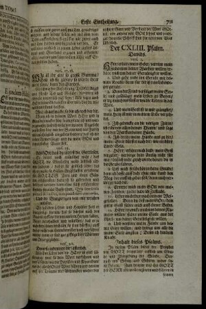 Der CXLIII. Psalm. - Prediger Salomon. Capitel XII. v. 9.