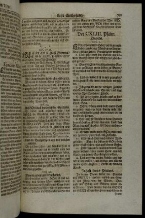 Der CXLIII. Psalm. - Prediger Salomon. Capitel XII. v. 9.