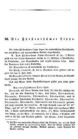 26. Die Fürstenthümer Lippe