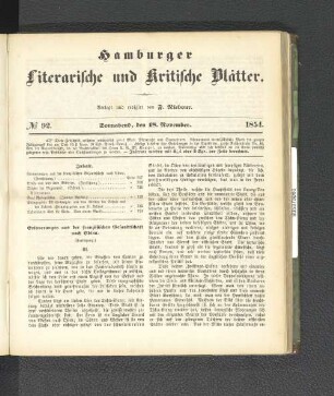 No. 92. 18. November 1854