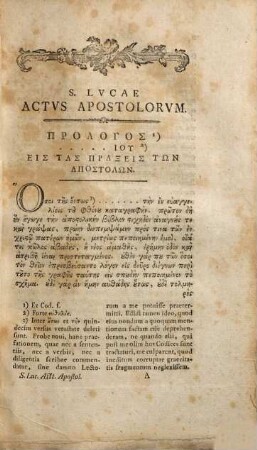 Novum Testamentum XII Tomis distinctum graece et latine, [6]. Actus apostolorum