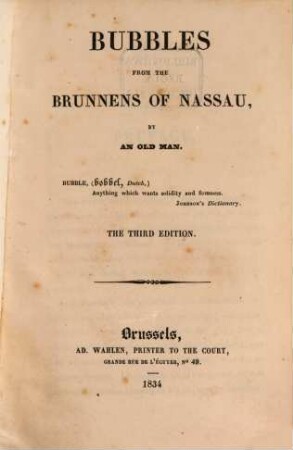 Bubbles from the Brunnens of Nassau