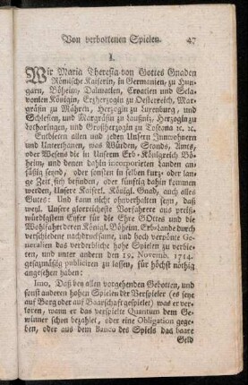 Von verbottenen Spielen.