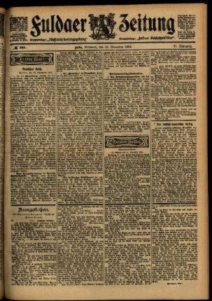 Erste Ausgabe vom Mittwoch, den 23. November 1904.