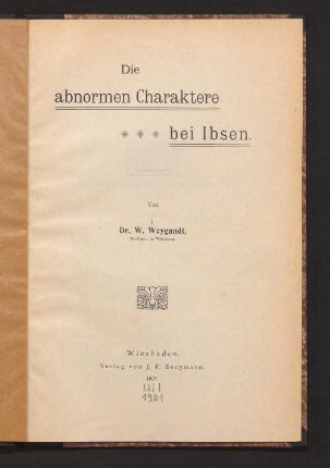Die abnormen Charaktere bei Ibsen