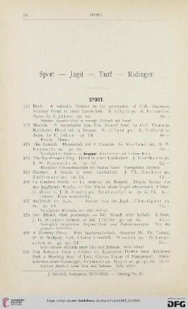 Sport - Jagd - Turf - Ridinger (Nr. 421 - 604)