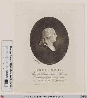 Bildnis Ludwig (Louis Stanislas Xavier) XVIII., König von Frankreich (reg. 1814/1815 u. 1815-24)