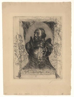 "Goetz von Berlichingen mit der eisernen Hand" Brustbild des Götz