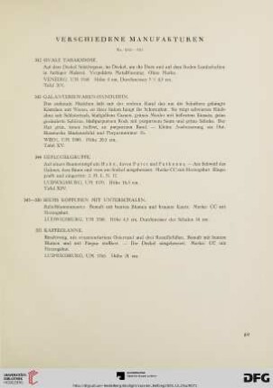 Verschiedene Manufakturen (Nr.342-351)