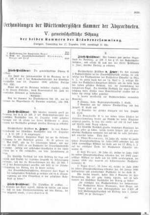 5. Gemeinschaftliche Sitzung, Stuttgart, 17.12.1896