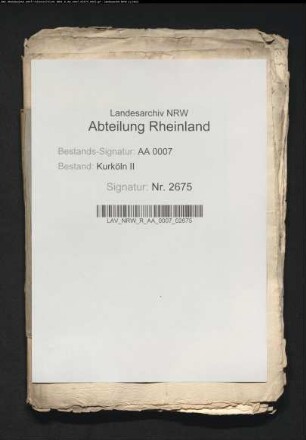 Briefwechsel mit Jülich betr. Inkorporation der Pfarre Kempen