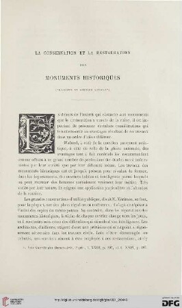 2. Pér. 24.1881: La conservation et la restauration des monuments historiques, 3