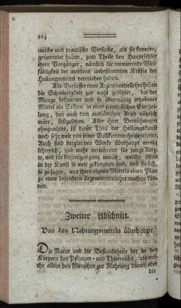 Zweiter Abschnitt. Von den Nahrungsmitteln überhaupt.