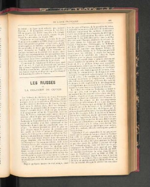 Les Russes de la Culture du Coton.