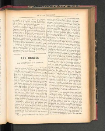 Les Russes de la Culture du Coton.