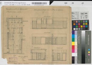 Empfangsgebäude auf Bahnhof Gütersloh: Abortanlage: Grundriß, Schnitte, M. 1:50