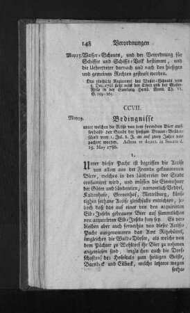 CCVII. Bedingnisse