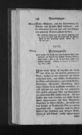 CCVII. Bedingnisse