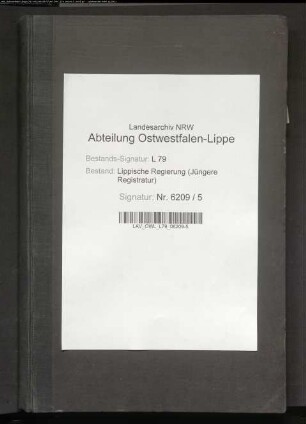 Vorstellungslisten des Aushebungsbezirks Detmold, Band 5