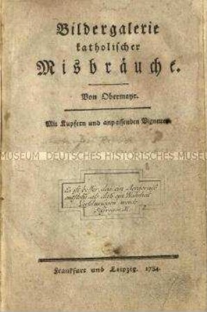 Schrift über die katholischen Mißbräuche