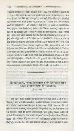 238-255 Reflexionen, Erfahrungen und Bekenntnisse eines praktischen Geistlichen : Fortsetzung