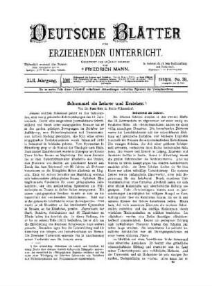 Schummel als Lehrer und Erzieher