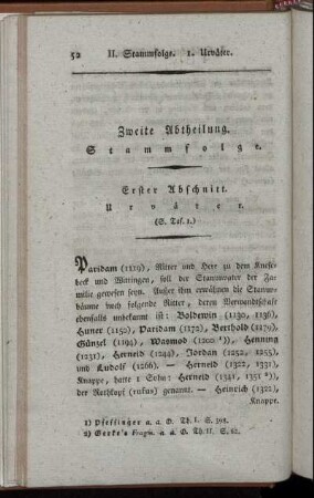 Zweite Abtheilung. Stammfolge
