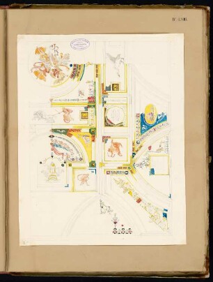 Skizzenbuch der italienischen Reise: Bl. 58: Rom. Decke aus dem Vatikanischen Palast (Details)